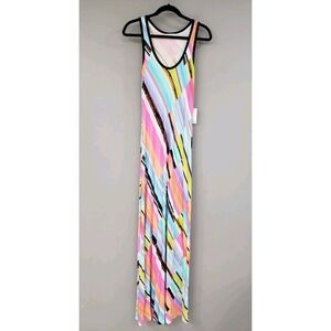 NEW - Calvin Klein Maxi Dress size 8 colorful pink spring summer boho sleeveless